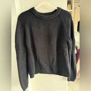 Quince Black Fishermen Sweater